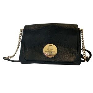 Kate Spade Black Crossbody Bag | Pebbled Leather | Gold Chain